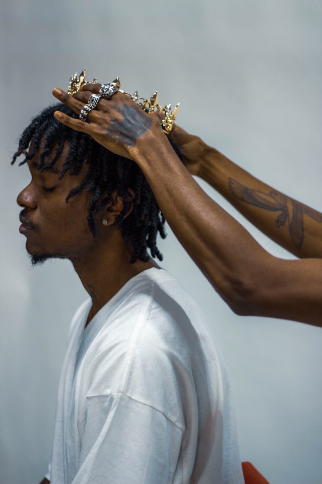 Male dreads with crown
